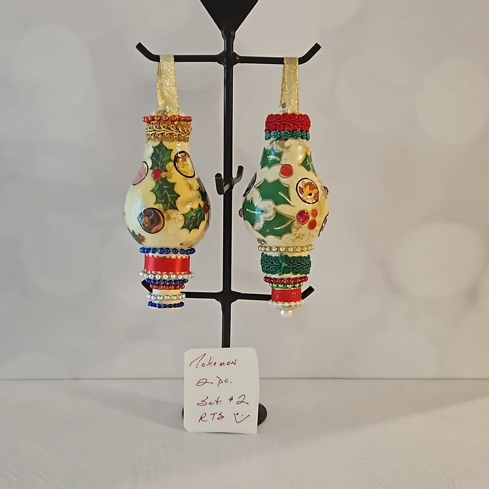 Original 151 Pokémon SET #2 Hand Crafted Christmas Holiday Ornaments SET of 2
